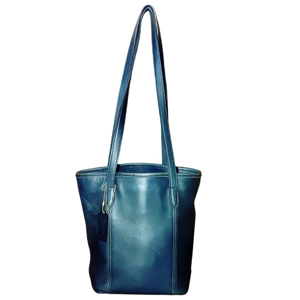 Coach 9077 Classic Lunch Tote Black Full Grain Leather Small Bag Double Handles